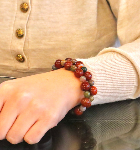 Carnelian & Moss Agate Confidence & Balance Bracelet