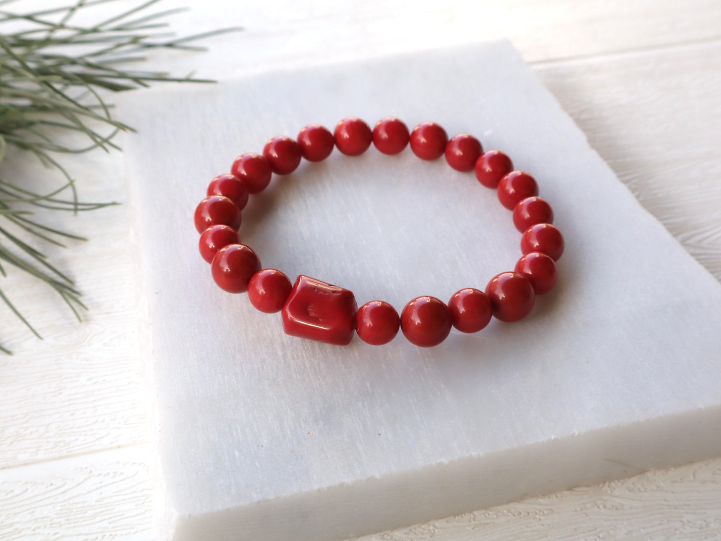Red Coral Couple Bracelets