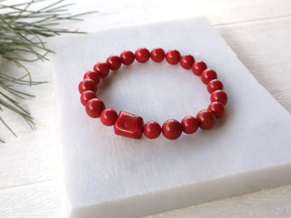 Red Coral Couple Bracelets