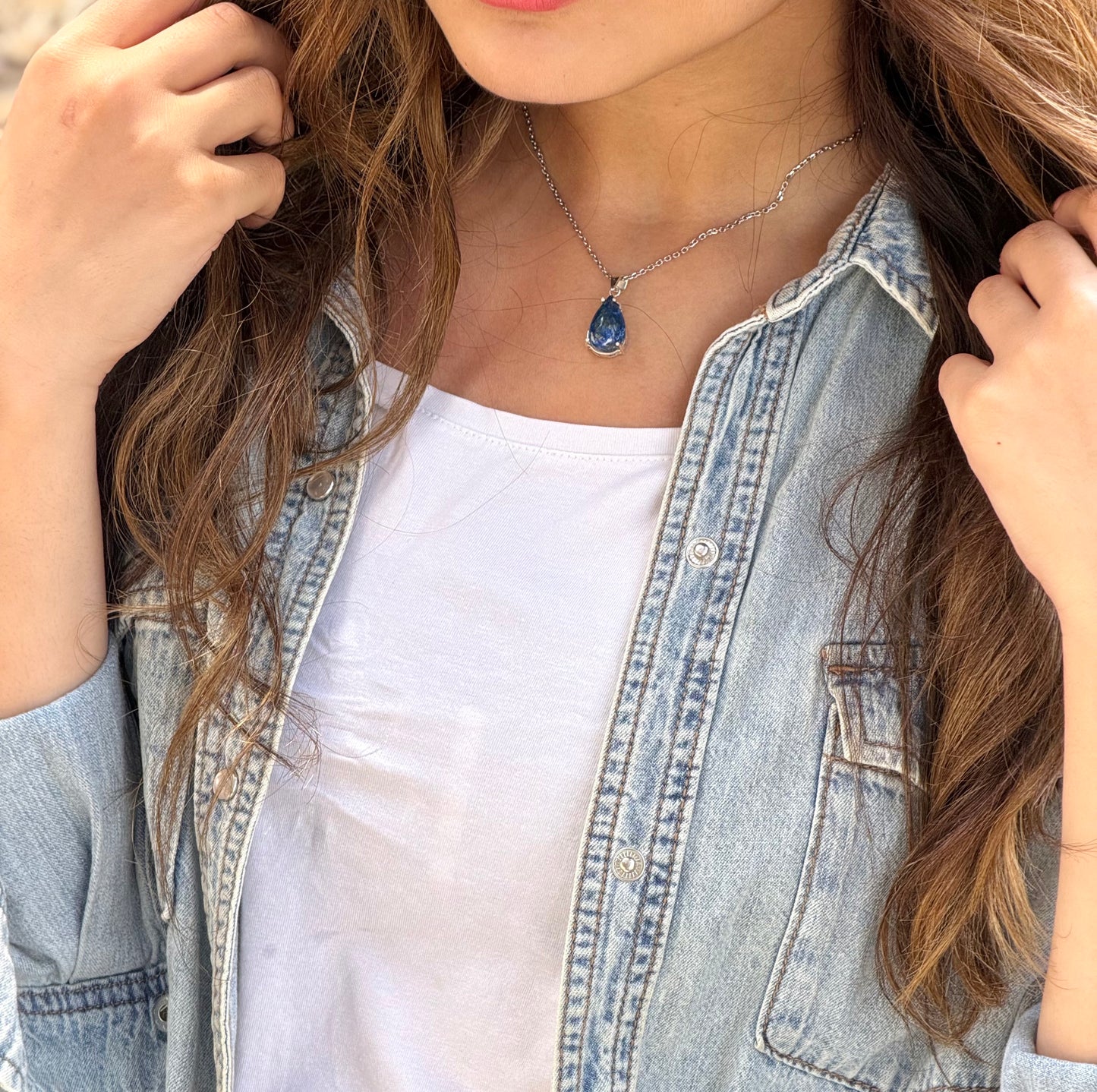 Lapis Lazuli Tension Relief 925 Sterling Silver Necklace