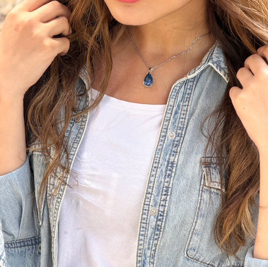 Lapis Lazuli Tension Relief 925 Sterling Silver Necklace