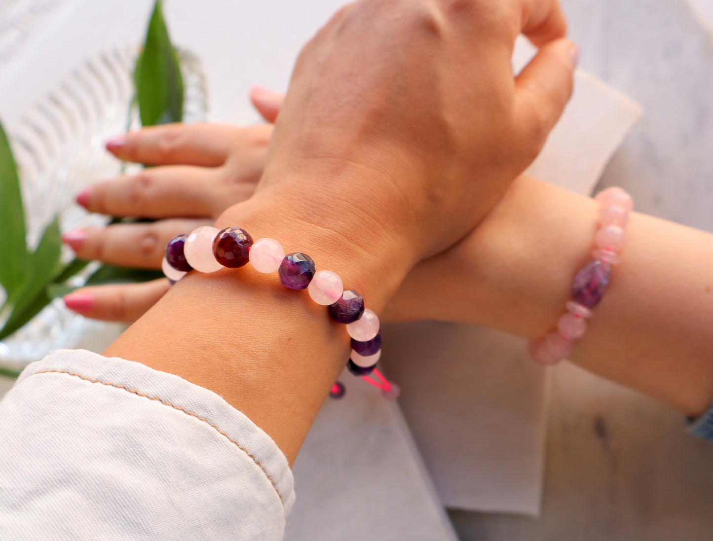 Rose Quartz, Amethyst, & Purple Agate Passion & Tranquility Bracelet