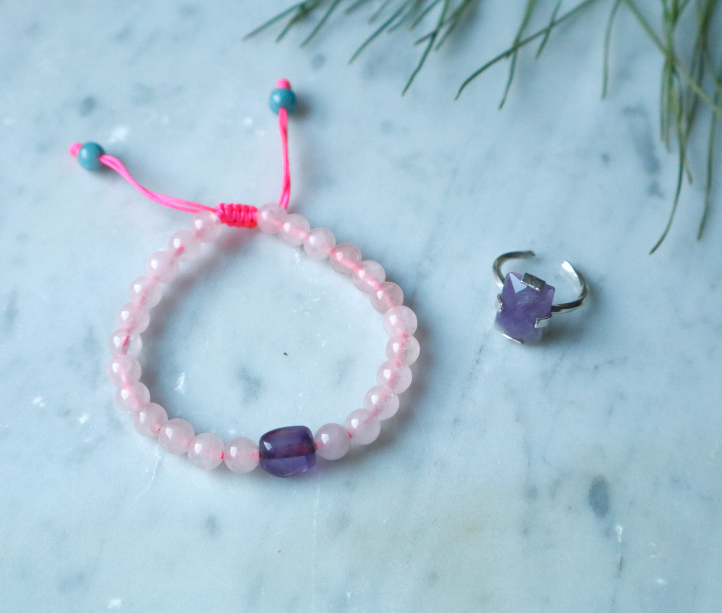 Amethyst, Rose Quartz, & Aquamarine Basic Love & Anxiety Relief Set