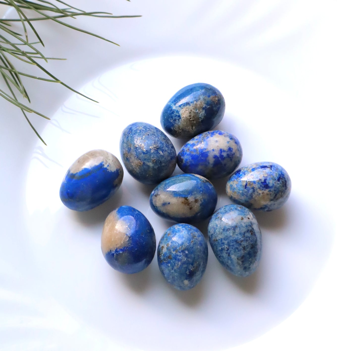 Lapiz Lazuli Home Decor, Office, MeditationOr Personal Use Egg-Shaped Stones
