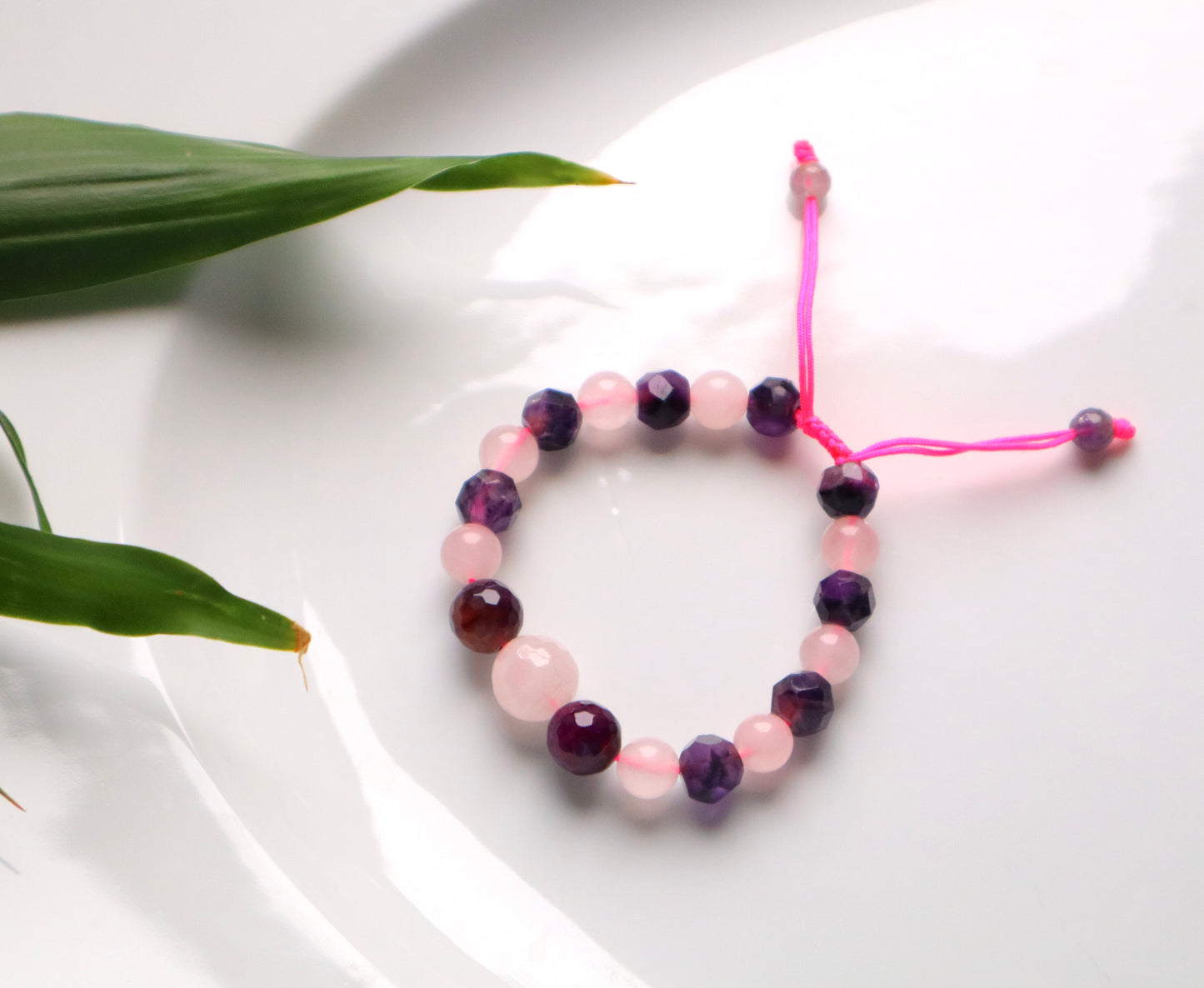 Rose Quartz, Amethyst, & Purple Agate Passion & Tranquility Bracelet