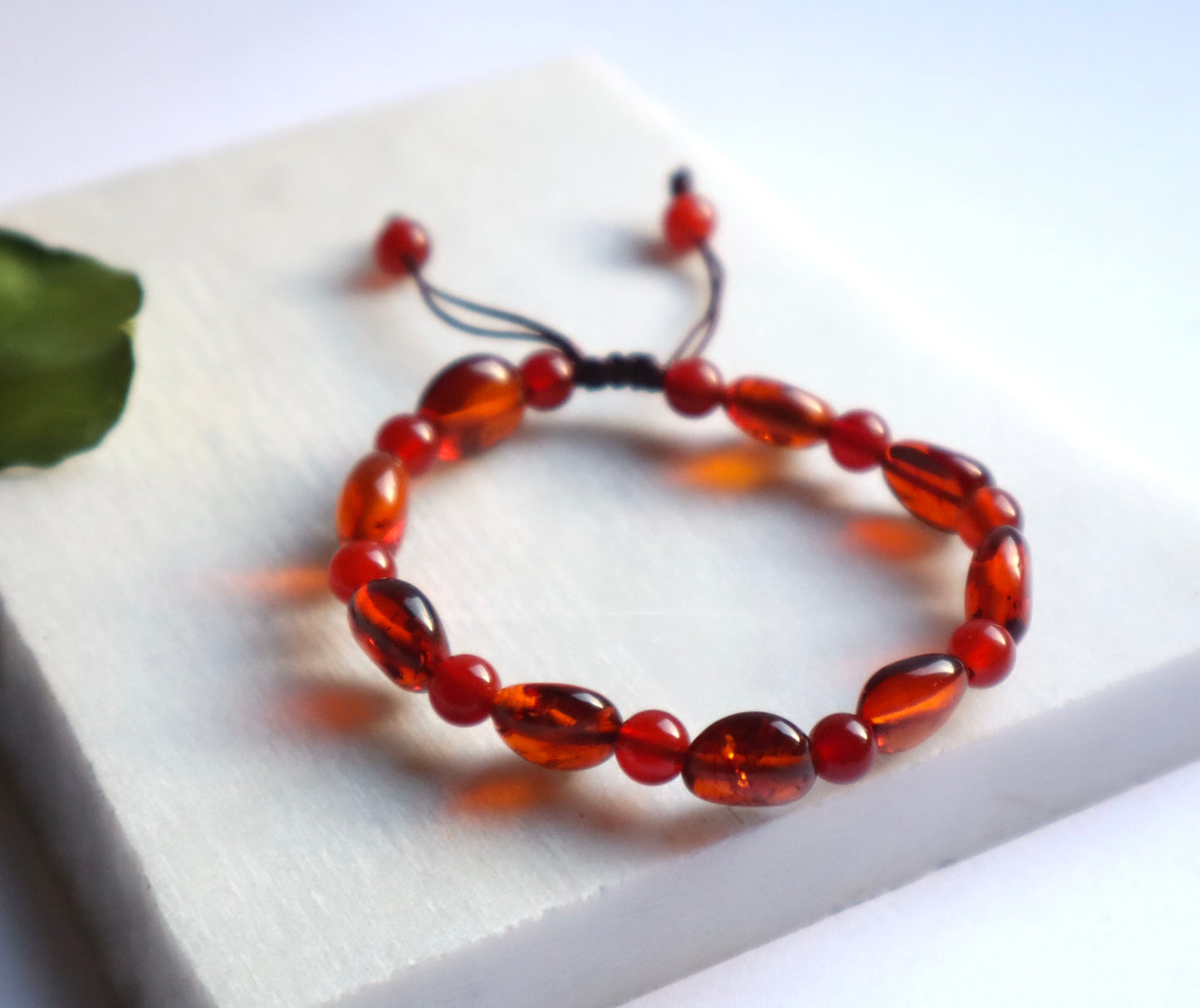 Russian Amber & Carnelian Body Pain Relief & Positivity Bracelet