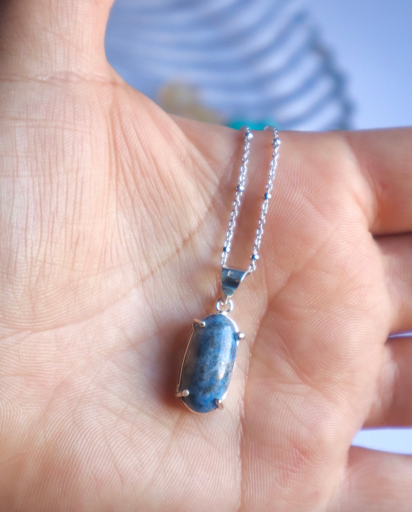 Lapis Lazuli Tension Relief 925 Sterling Silver Necklace