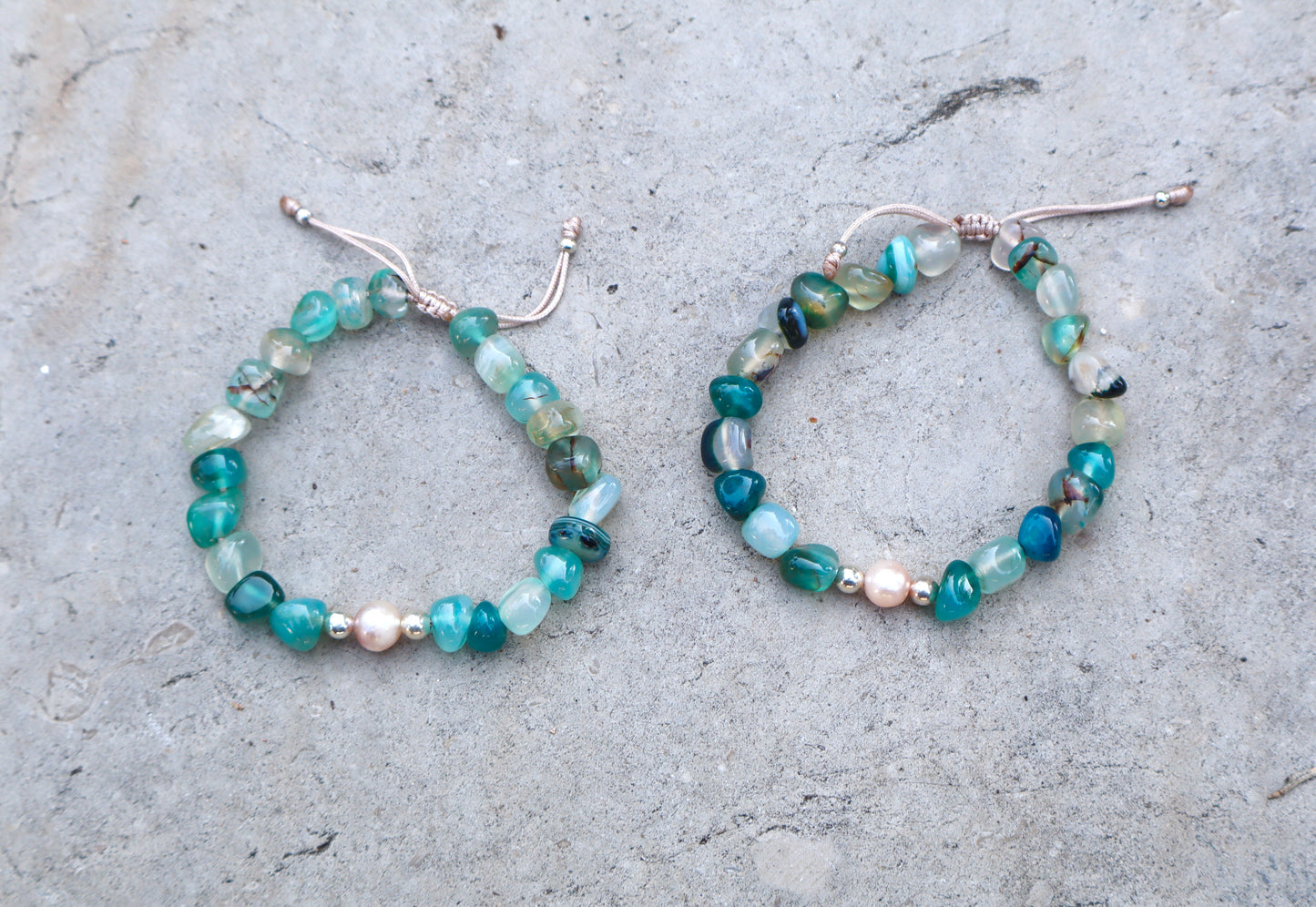 Green Agate with White Mother of Pearl Bracelet