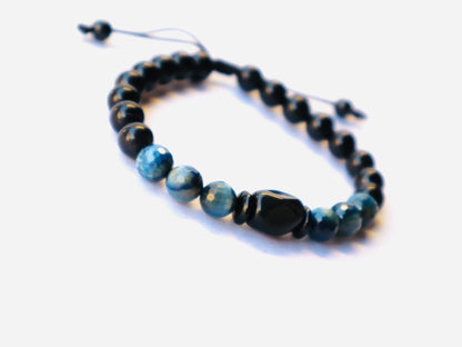 Blue Tiger’s Eye & Obsedian Anxiety Relief & Balance Bracelet