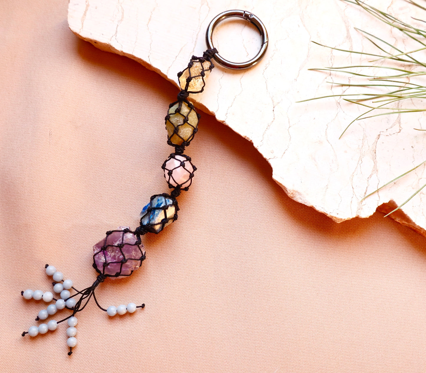 Multi-Gemstones Positive Ride Car Mirror Charm