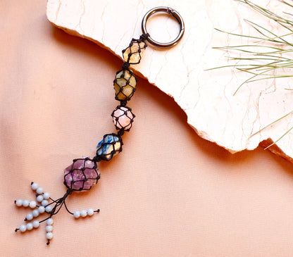 Multi-Gemstones Positive Ride Car Mirror Charm