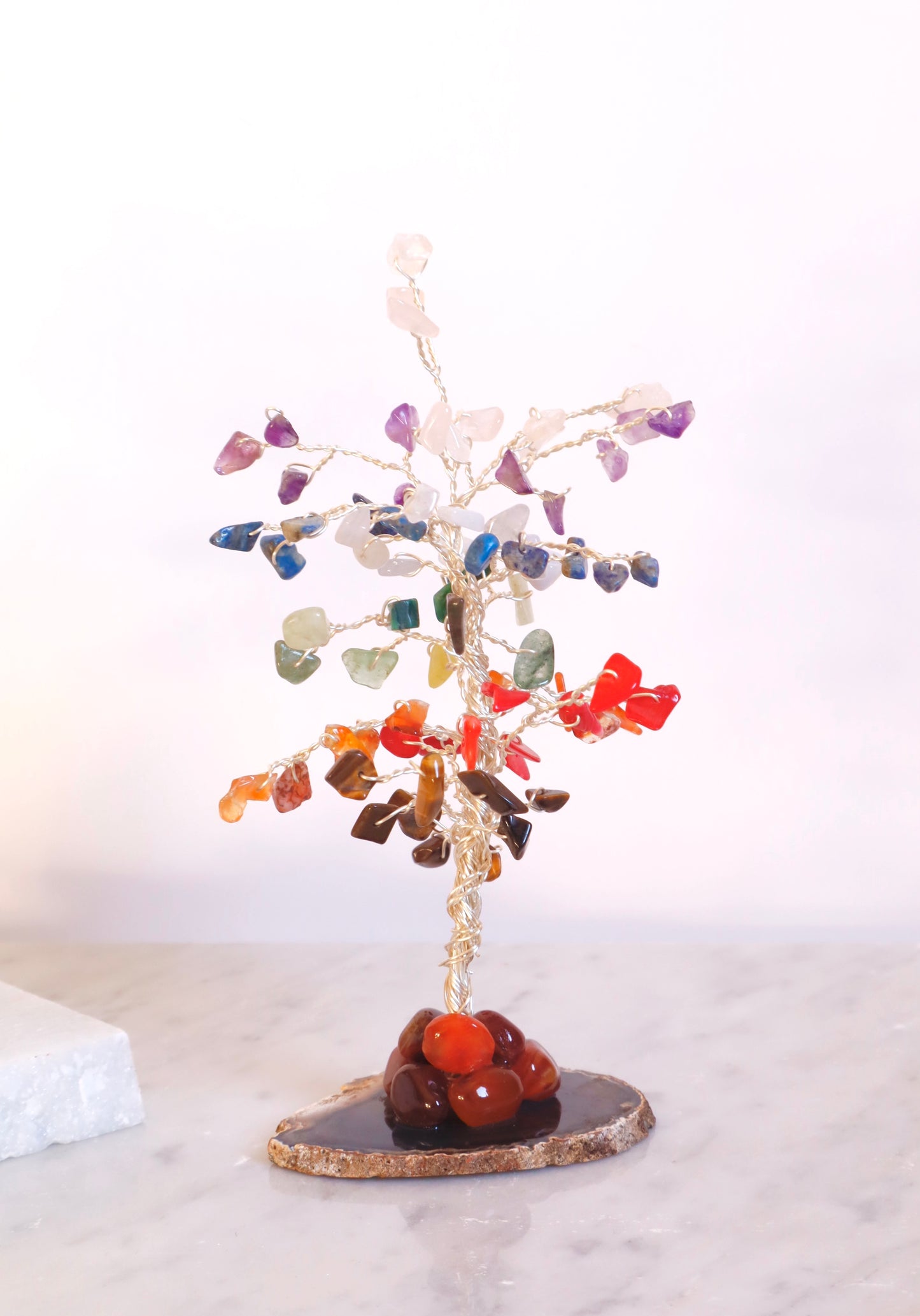 Home Decor Chakra Tree Of Life Healing & Balancing with Silver Wire