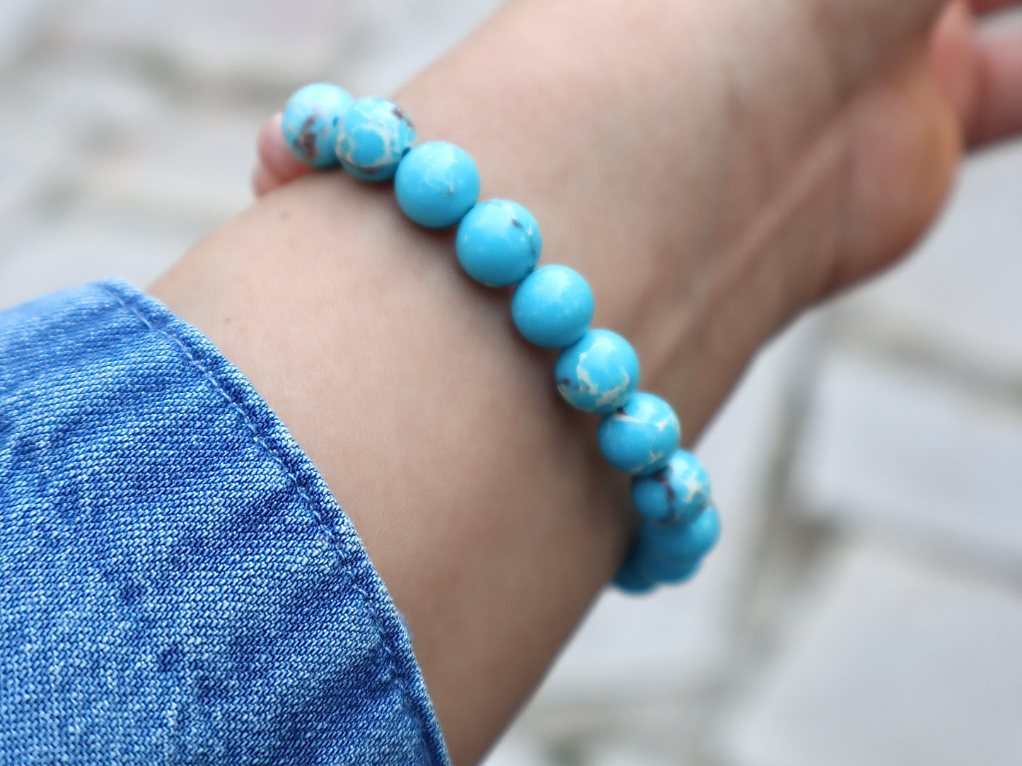 Grade A+++ Imperial Turquoise & Moonstone Couple Bracelets