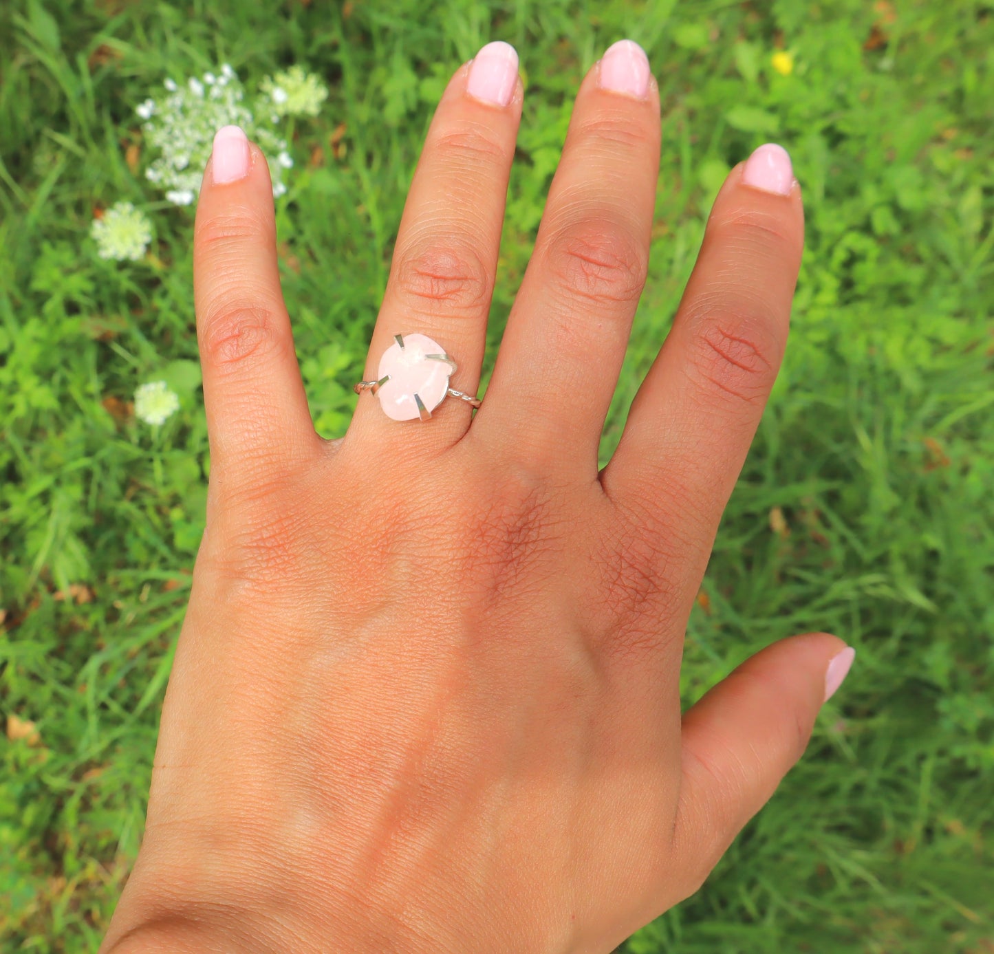 Rose Quartz Love & Passion 925 Stering Silver Rings