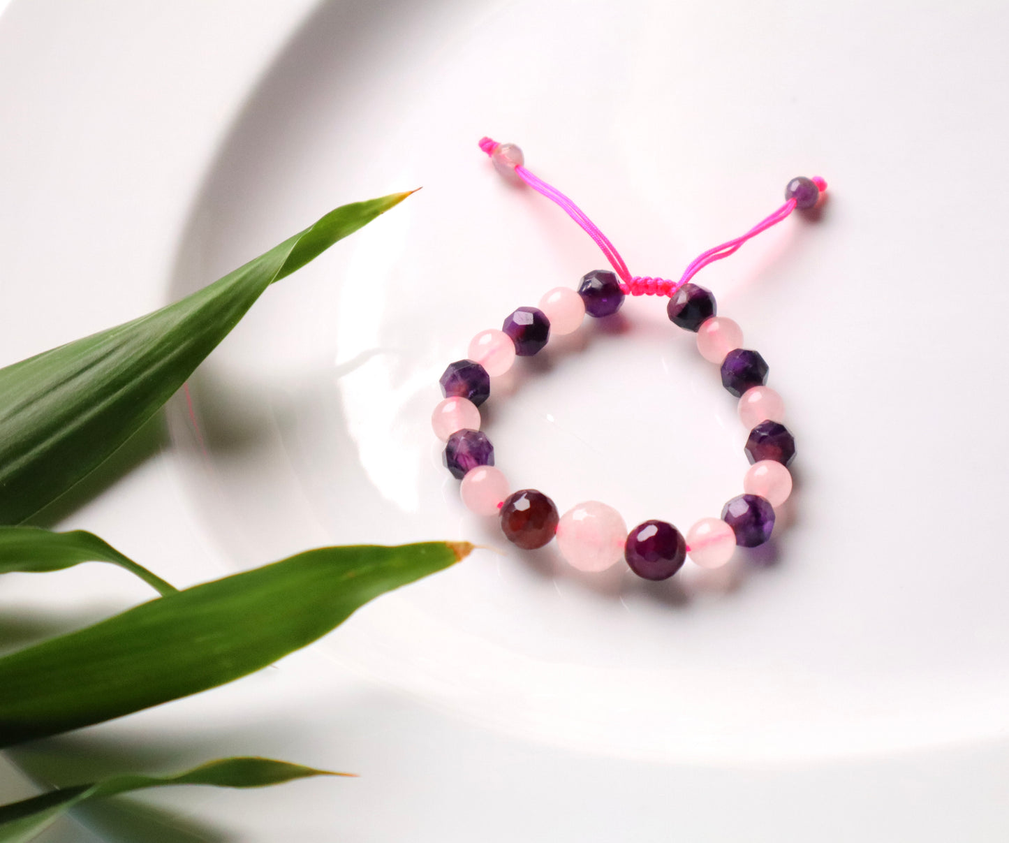 Rose Quartz, Amethyst, & Purple Agate Passion & Tranquility Bracelet