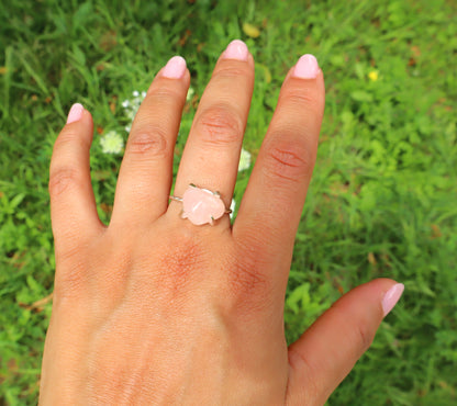 Rose Quartz Love & Passion 925 Stering Silver Rings