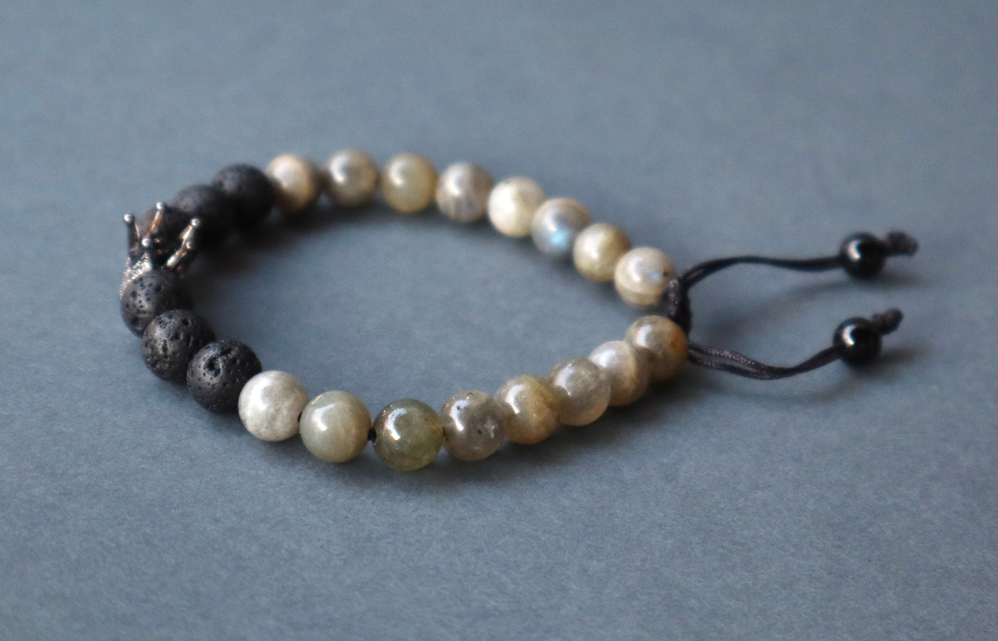 Labradorite, Lava Stones, & Black Obsidian Energy & Strength Bracelets