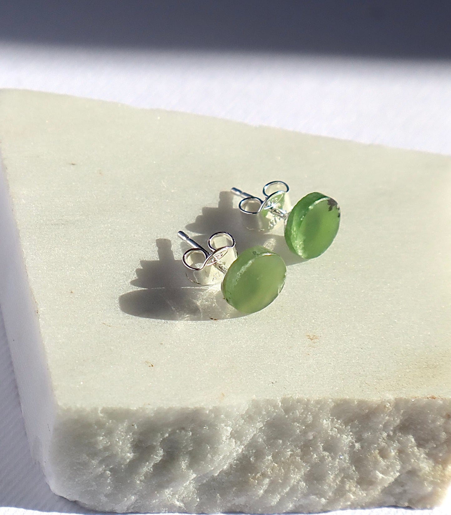 Jade Fertility & Stability 925 Sterling Silver Stud Earrings