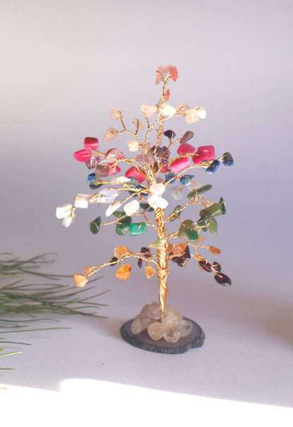 Tree Of Life Multi-Gemstones Clear Environment Home Decor