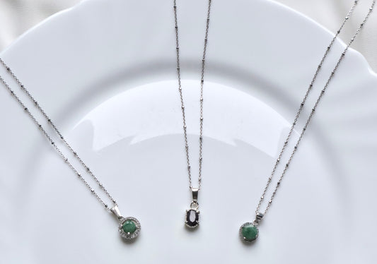 Emerald/Sapphire Strength & Happiness Necklaces