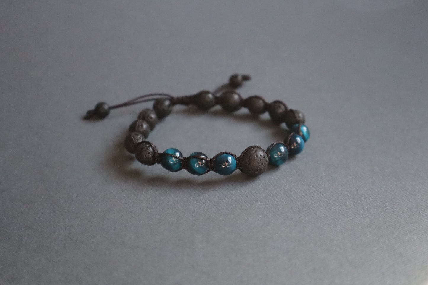 Blue Tiger’s Eye & Lava Stones Strength & Clarity Bracelet