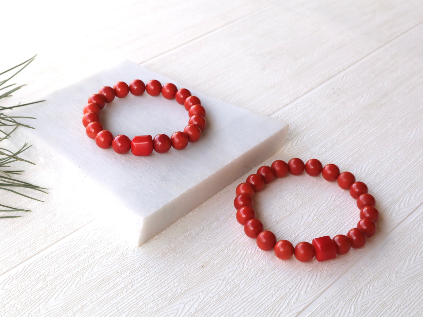 Red Coral Couple Bracelets
