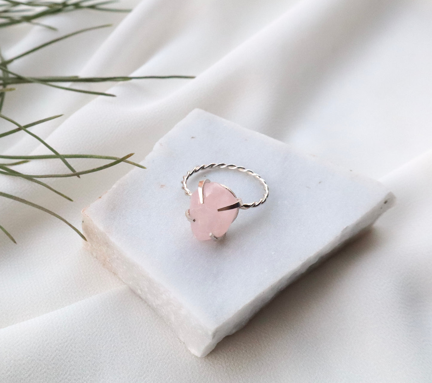 Rose Quartz Love & Passion 925 Stering Silver Rings