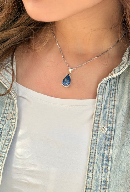 Lapis Lazuli Tension Relief 925 Sterling Silver Necklace