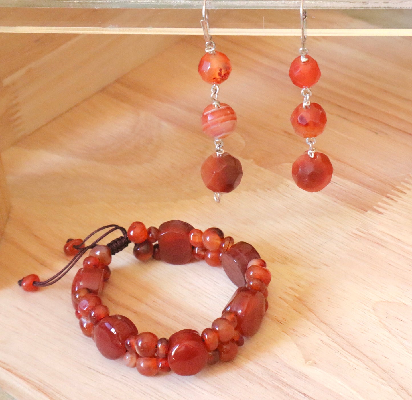 Carnelian/Agate with 925 Sterling Silver Set