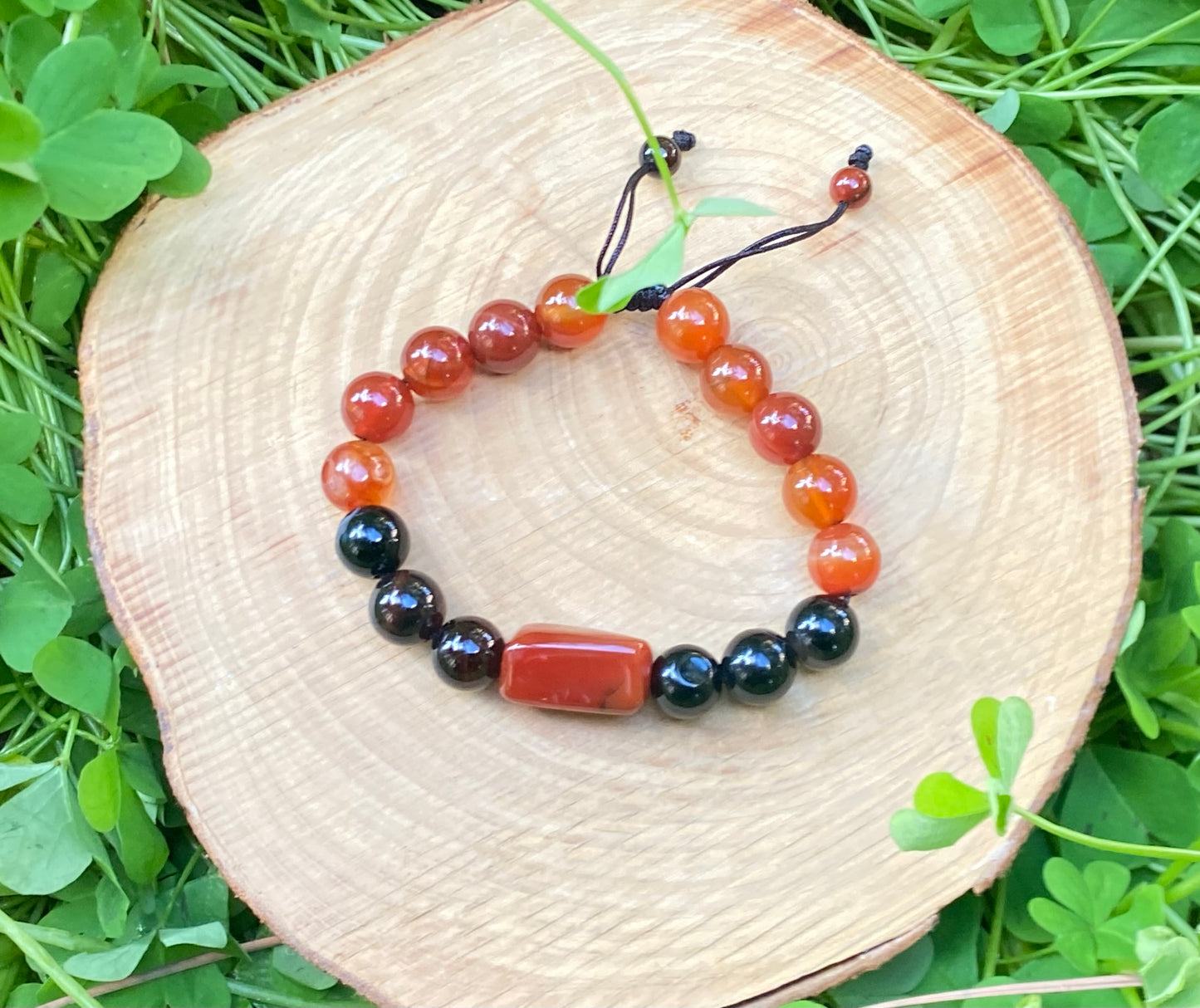 Yemeni Agate, Carnelian, & Black Onyx Courage & Physical Strength Bracelet