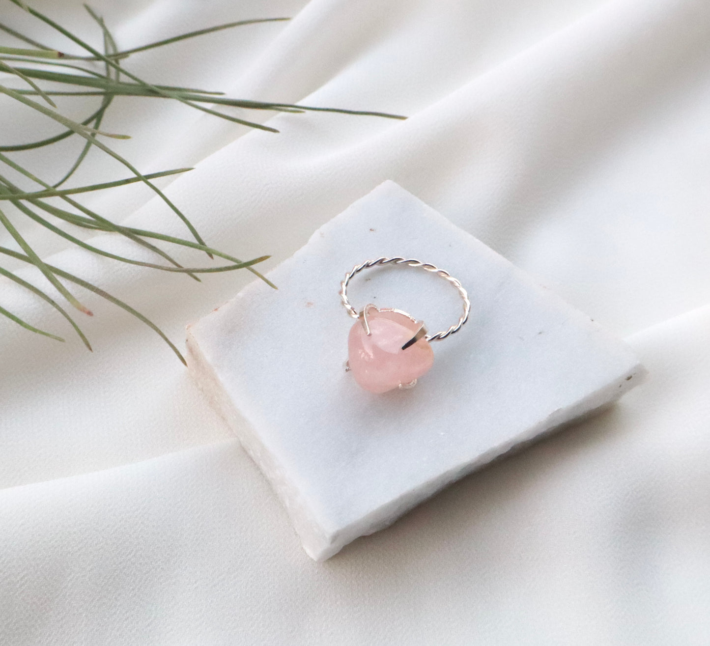 Rose Quartz Love & Passion 925 Stering Silver Rings