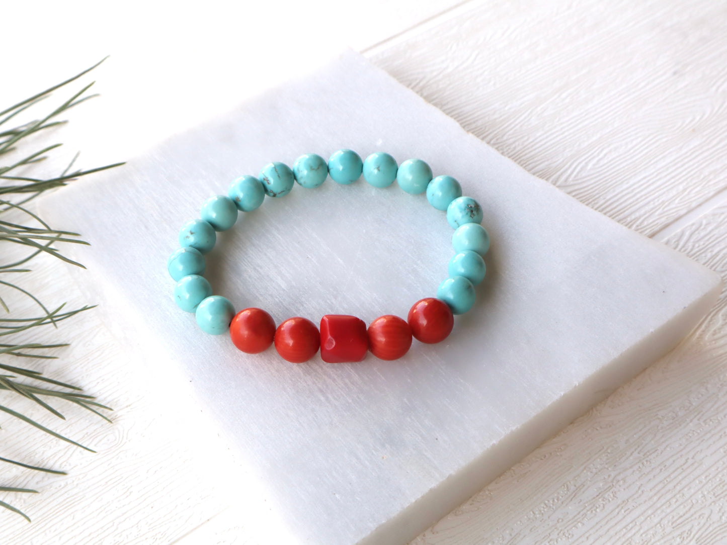 Coral & Turquoise Emotional Healing & Strength Bracelet
