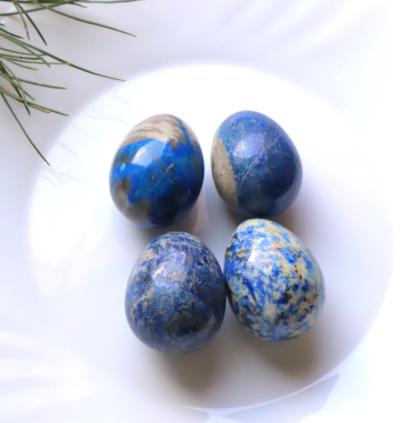 Lapiz Lazuli Home Decor, Office, MeditationOr Personal Use Egg-Shaped Stones