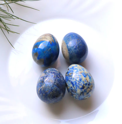 Lapiz Lazuli Home Decor, Office, MeditationOr Personal Use Egg-Shaped Stones