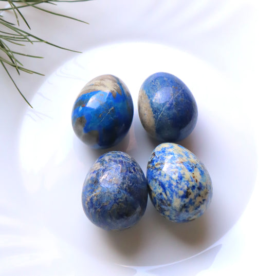 Lapiz Lazuli Home Decor, Office, MeditationOr Personal Use Egg-Shaped Stones