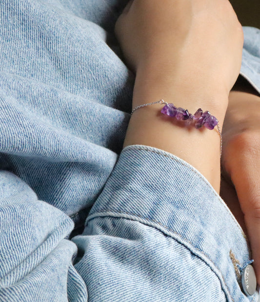 Amethyst With 925 Sterling Silver Tranquility & Good Sleep Bracelet