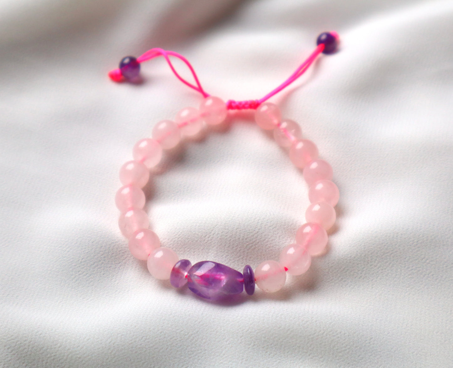 Rose Quartz, Amethyst, & Aquamarine Love & Calmness Bracelet