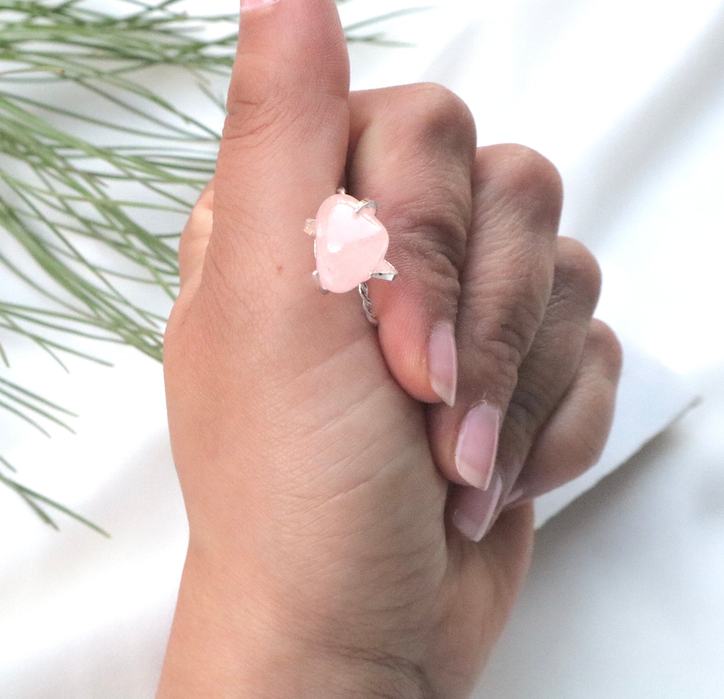 Rose Quartz Love & Passion 925 Stering Silver Rings