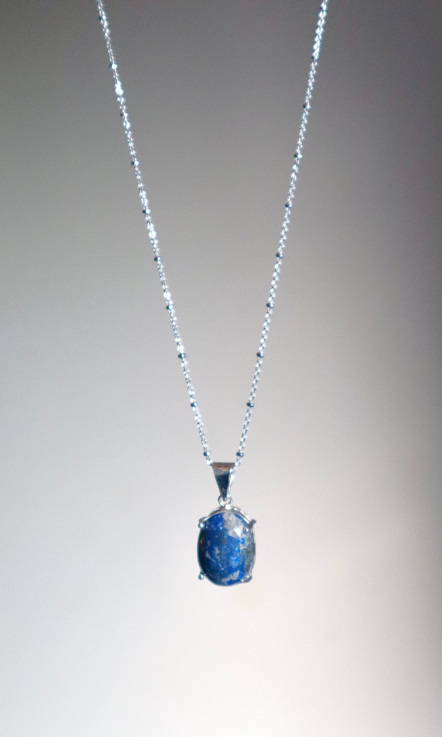 Lapis Lazuli Tension Relief 925 Sterling Silver Necklace