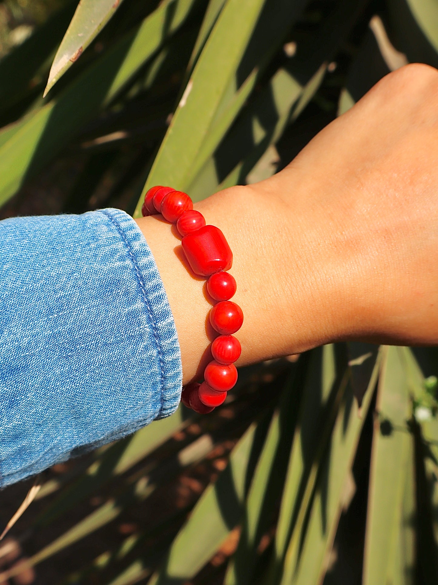 Red Coral Couple Bracelets