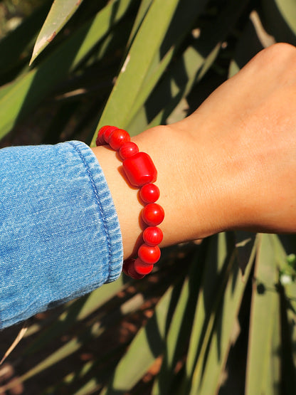 Red Coral Couple Bracelets