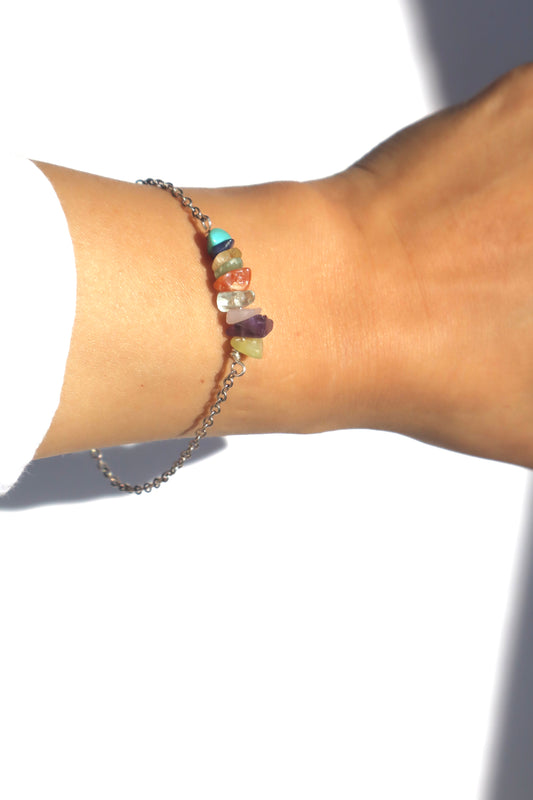 Multi-Gemstones with 925 Sterling Silver Bracelet