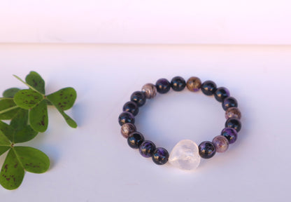 Charoite & Rose Quartz Emotional Healing & Stress Relief Rare Bracelet