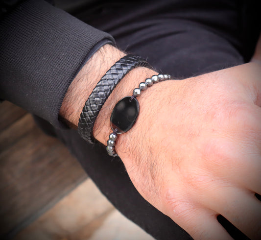 Hematite & Black Onyx Physical Strength Bracelets