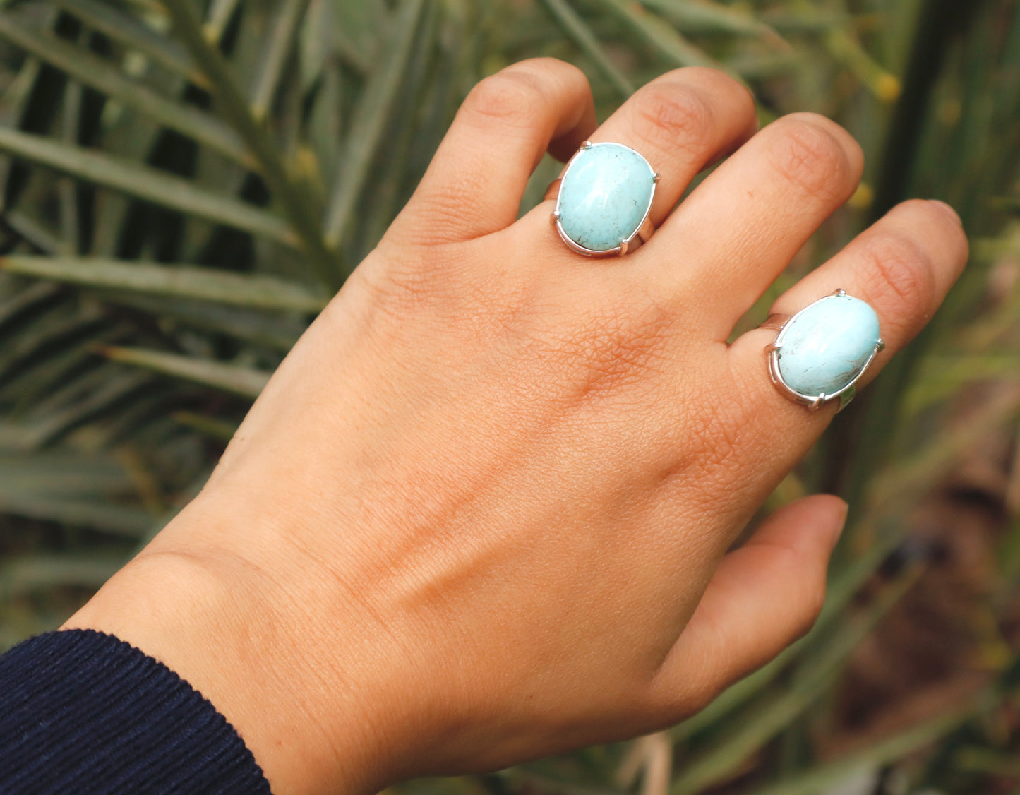 Turquoise with 925 Sterling Silver Ring for Courage & Prosperity