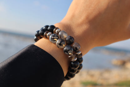 Agate, Smoky Quartz, & Black Onyx  Protection & Emotional Strength Bracelet