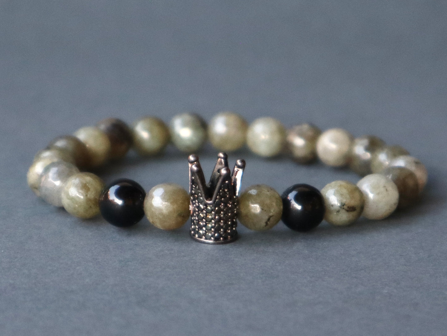 Labradorite, Lava Stones, & Black Obsidian Energy & Strength Bracelets