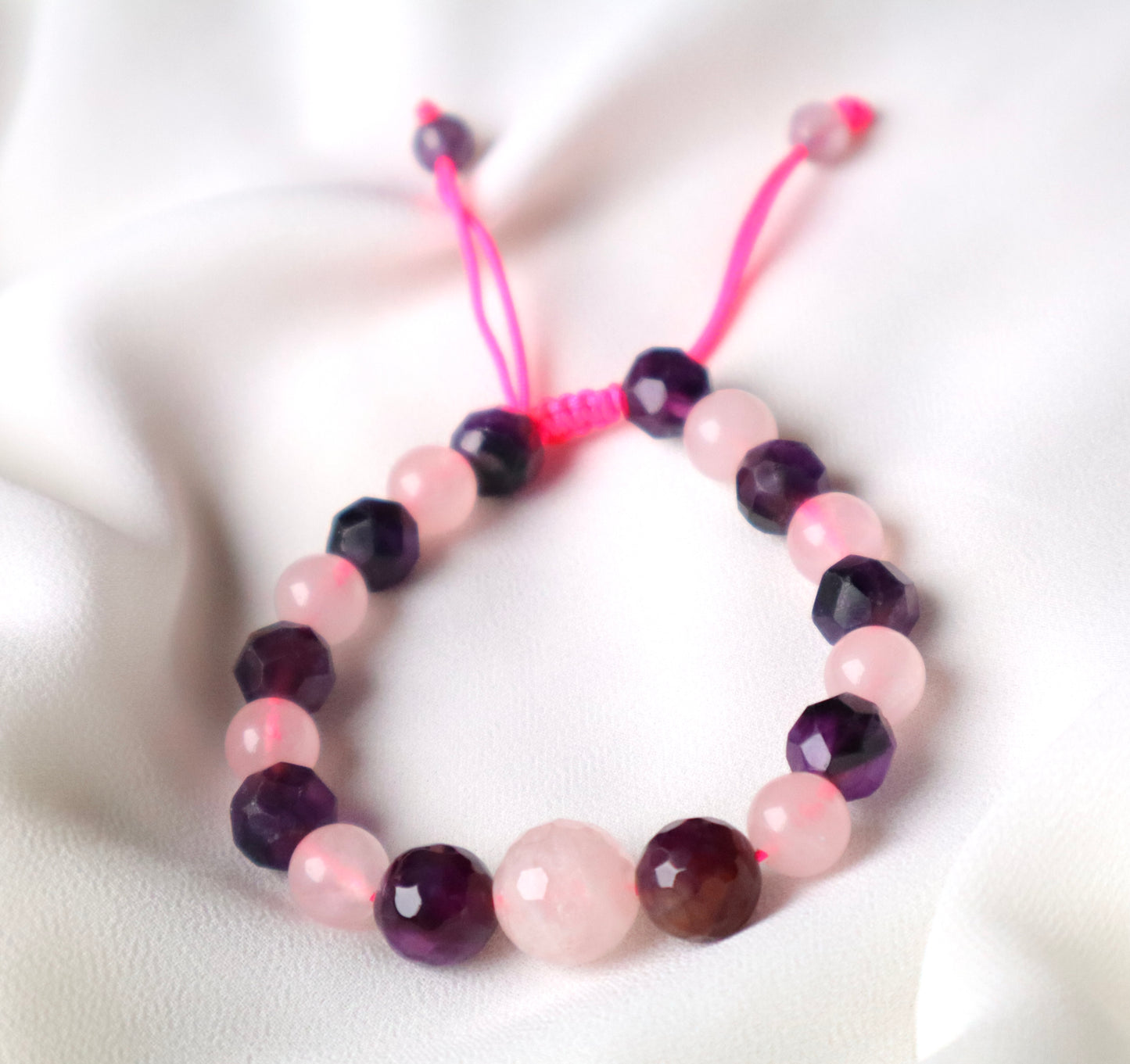 Rose Quartz, Amethyst, & Purple Agate Passion & Tranquility Bracelet