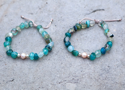 Green Agate with White Mother of Pearl Bracelet