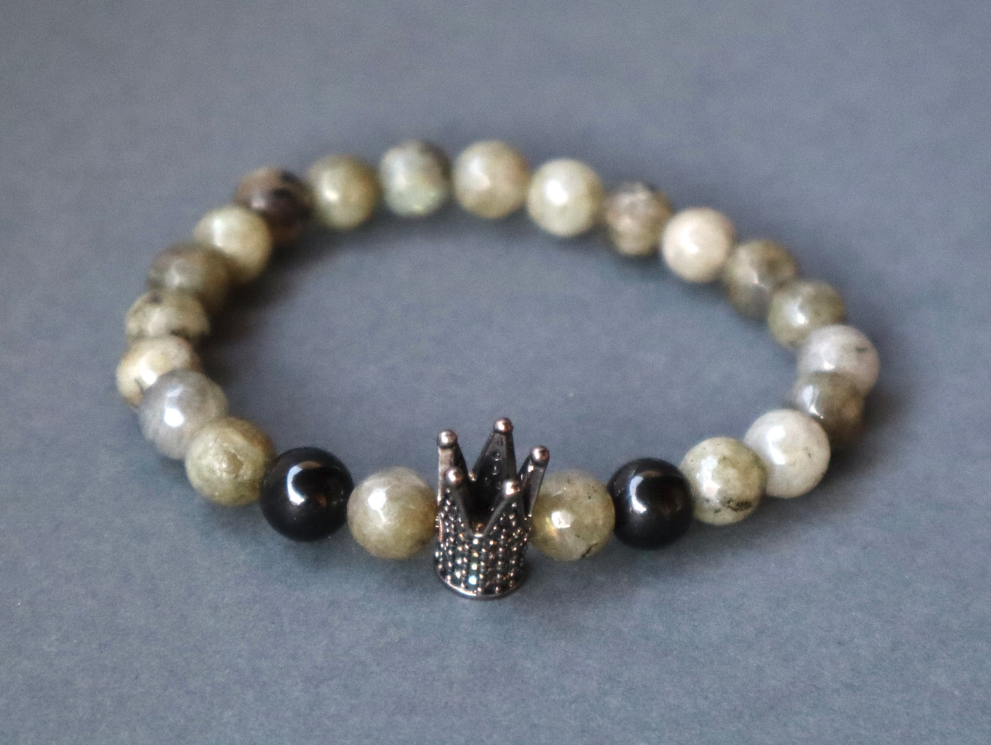 Labradorite, Lava Stones, & Black Obsidian Energy & Strength Bracelets